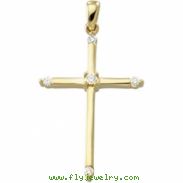 14K Yellow Gold Diamond Cross