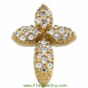 14K Yellow Gold Diamond Cross