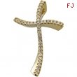 14K Yellow Gold Diamond Cross Pendant