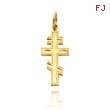 14K Yellow Gold Diamond-Cut Orthodox Cross Charm