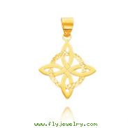 14K Yellow Gold Diamond-Cut Trinity Pendant