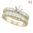 14K Yellow Gold Diamonds Semi-Mount Ring