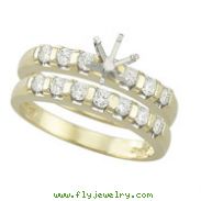 14K Yellow Gold Diamonds Semi-Mount Ring