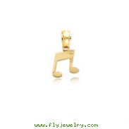14K Yellow Gold Double Notes Charm