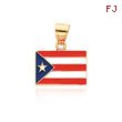 14K Yellow Gold Enameled Puerto Rico Flag Pendant