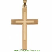 14K Yellow Gold Extra Heavy Cross Pendant