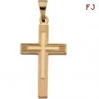 14K Yellow Gold Extra Heavy Cross Pendant