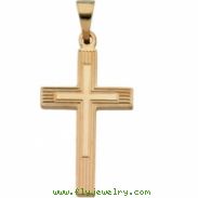 14K Yellow Gold Extra Heavy Cross Pendant