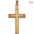 14K Yellow Gold Extra Heavy Cross Pendant