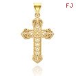 14K Yellow Gold Fancy Design Cross Charm