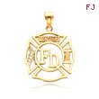 14K Yellow Gold Fire Department Member Charm