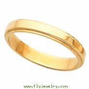 14K Yellow Gold Flat Edge Band