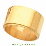 14K Yellow Gold Flat Edge Band