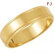 14K Yellow Gold Flat Edge Band