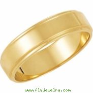 14K Yellow Gold Flat Edge Band