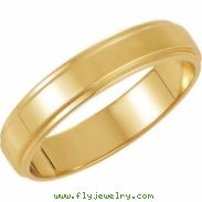 14K Yellow Gold Flat Edge Band