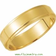 14K Yellow Gold Flat Edge Band