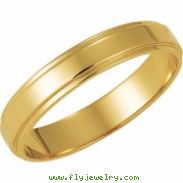 14K Yellow Gold Flat Edge Band