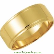 14K Yellow Gold Flat Edge Band