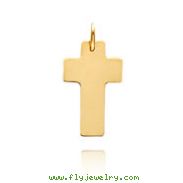 14K Yellow Gold Flat Polished Wide Cross Charm