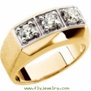 14K Yellow Gold Gents Diamond Ring