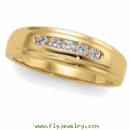 14K Yellow Gold Gents Diamond Wedding Band