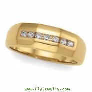 14K Yellow Gold Gents Diamond Wedding Band