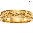 14K Yellow Gold Gents Duo Band With Thorn Design