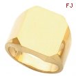 14K Yellow Gold Gents Signet Ring With Brush Finished Top