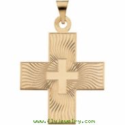 14K Yellow Gold Greek Cross Pendant