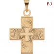 14K Yellow Gold Greek Cross Pendant