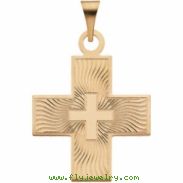 14K Yellow Gold Greek Cross Pendant