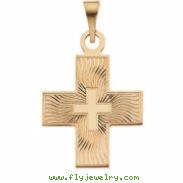 14K Yellow Gold Greek Cross Pendant