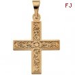 14K Yellow Gold Greek Cross Pendant With Ornate Design