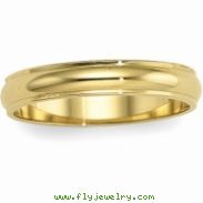 14K Yellow Gold Half Round Edge Band