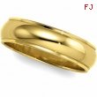 14K Yellow Gold Half Round Edge Band