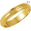 14K Yellow Gold Half Round Edge Band