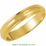 14K Yellow Gold Half Round Edge Band