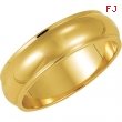 14K Yellow Gold Half Round Edge Band