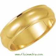 14K Yellow Gold Half Round Edge Band