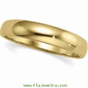 14K Yellow Gold Half Round Tapered Band