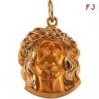 14K Yellow Gold Head Of Jesus With Crown Pendant