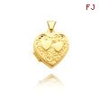 14K Yellow Gold Heart-Shaped Double Hearts Locket