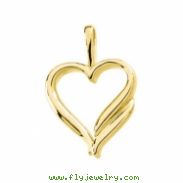 14K Yellow Gold Heart Shaped Pendant