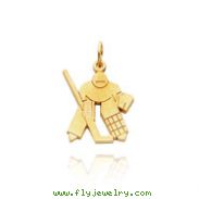 14K Yellow Gold Hockey Goalie Charm