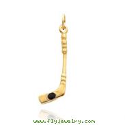 14K Yellow Gold Hockey Stick Charm