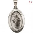 14K Yellow Gold Hollow Oval St. Jude Medal