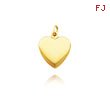 14K Yellow Gold Hollow Polished Puffed Heart Charm