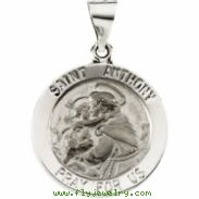 14K Yellow Gold Hollow Round St. Anthony Medal