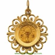 14K Yellow Gold Holy Communion Medal